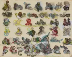 Antonius Hoeckelmann, Untitled, 1979, Oil crayon and graphite on paper, laid on canvas