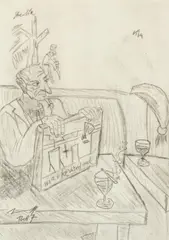 Untitled by Jörg Immendorff, 1987, Pencil on canvas, sold Dec 2019