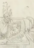 Jörg Immendorff, Untitled, 1987, Pencil on canvas