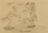Jörg Immendorff, Untitled (Wohin geht der Mensch?), 1996, Pencil on paper