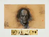 Ernest Pignon-Ernest, Etude pour le mur Artaud, buanderie de l'Hôpital d'Ivry, 1997, Mixed media on paper collage. Photographs on matt