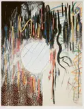 Reiher mit Sonnenuntergang by Sigmar Polke, 1996, Colour offset print on card, sold Dec 2019