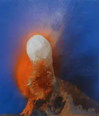 Leguan by Otto Piene, 1976, Gouache and traces of fire on card, sold Nov 2019