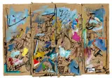 Jean Tinguely, Untitled, 1983, Mixed media and collage on folded card. Approx