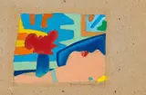 Tom Wesselmann, Study for face with bad abstract painting, 1982, Liquitex and pencil on card. Approx