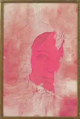 Martial Raysse, Untitled (Portrait de France), 1961, Lithograph collaged with tissues on card and watercolour on card. In artist's frame