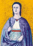 Saint Apollonia by Andy Warhol, 1984, Screenprint in colors, on Essex Offset Kid Finish paper, the full sheet,, sold Nov 2019