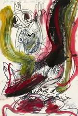 Walter Stöhrer, Wir sind des Puppenmeisters Kinder..., 1997, Gouache on original drypoint etching and 18 drypoint etchings about poems by Jörg Stöhrer