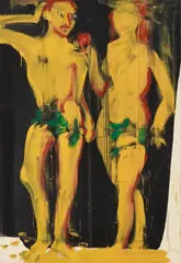 Karl Horst Hödicke, Adam und Eva nach Cranach (Elvira + Horst), 1977, Synthetic resin on canvas