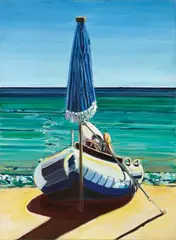 Schlauchboot by Norbert Tadeusz, 1968, Oil on canvas, offered Nov 2019