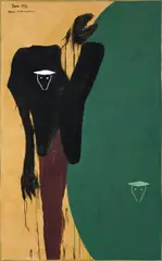 Untitled by Max Neumann, 1996, Oil on packing paper on canvas, offered Nov 2019