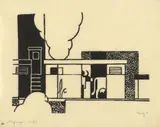 Gerd Arntz, Viehwagen, Matrosen, Deutschland und Russland, Drohung (Gewalt), 1924, 1925, 1935 resp. 1959, 3 woodcuts, one with original corrections by the artist in opaque white and ink, one in two parts, on fine Japan resp. smooth chamois-coloured paper, as well as 1 colour linoleum cut on Japan handmade paper From