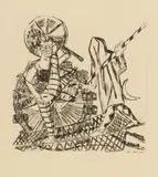 Max Beckmann, Die Seiltänzer, 1922, Etching on ivory-coloured Japan paper