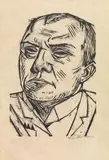 Max Beckmann, Selbstbildnis, 1922, Holzschnitt auf dünnem, cremefarbenem Japanbütten