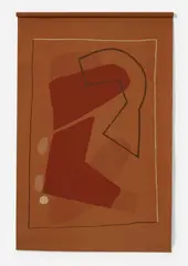Max Burchartz, Ohne Titel, 1950s, Colour silkscreen on brown velour fabric