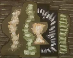 Composition by Serge Charchoune, Circa 1924, Oil on coarse canvas, offered Nov 2019