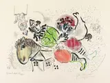 Le Cirque ambulant by Marc Chagall, 1969, Colour lithograph on wove paper with watermark "Arches", sold Nov 2019