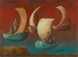 Edgar Ende, Musik, 1948, Oil on paper, mounted on fibreboard