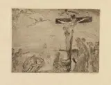 James Ensor, Le Christ tourmenté par les démons, 1895, Etching on firm Simili Japan