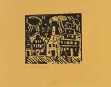 Lyonel Feininger, Small Town (Kleinstadt), 1918, Woodcut on fine yellow Japan