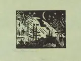 Lyonel Feininger, Night on the coast (Nacht an der Küste), 1918, Woodcut on fine bluish Japan
