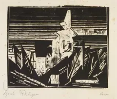 Benz 2 by Lyonel Feininger, 1919, Woodcut on Japan laid paper, sold Nov 2019