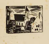 Lyonel Feininger, Mellingen Church (Mellingen Kirche), 1919, Woodcut on fine Japan 11.8/