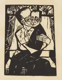 Erich Heckel, Geschwister, 1913, Woodcut on laid paper with watermark "VAN GELDER ZONEN" 41.1 x 28.2/