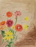 Blumenstrauss by Erich Heckel, 1945, Watercolour over black chalk on laid paper, offered Nov 2019