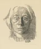 Selbstbildnis by Käthe Kollwitz, 1915/1916, Lithograph on copperplate printing paper, sold Nov 2019