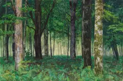 Walter Leistikow, Waldinneres bei Friedrichsruh, Circa 1890-1895, Watercolour and gouache on laid paper