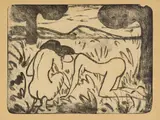 Otto Mueller, Hockendes und kniendes Mädchen