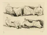 Henry Moore, Four Draped Reclining Figures, 1967, Etching on wove paper