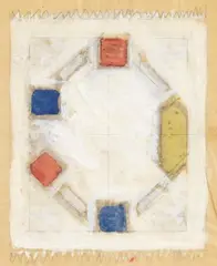 Bart van der Leck, Ohne Titel, Circa 1930, Watercolour, gouache, and pencil on fine parchment paper 47/48 x 38.7/