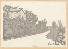 La strada bianca by Giorgio Morandi, 1933, Etching on thin Indian paper, laid down on firm wove paper, offered Nov 2019