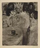 Emil Nolde, Salomo und seine Frauen, 1911, Etching on laid paper with watermark "VAN GELDER ZONEN"