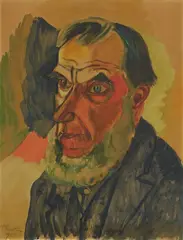 Kopf II by Max Pechstein, 1922, Watercolour on wove paper (with blindstamp "PROGRESS") on card, offered Nov 2019