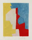 Composition jaune, rouge et bleue by Serge Poliakoff, 1966, Colour lithograph on wove paper with watermark "RIVES", sold Nov 2019