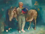 Josef Urbach, Knabe mit Esel, Probably 1920/1930s, Oil on canvas