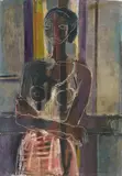 Guillermo (Wilhelm Egon) Wiedemann, Kolumbianerin, 1955, Oil, partly with addition of sand, and scratch technique, on canvas