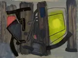 Fritz Winter, Geteilter Raum, 1954, Oil on paper, mounted on canvas