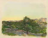 Richard Ziegler, Landschaft (Korcula, mit Blick auf die Berge des Festlandes)