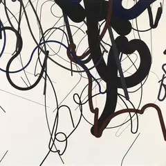 Linien Nr. 45 by Zdeněk Sýkora, 1987, Oil on canvas, sold Nov 2019