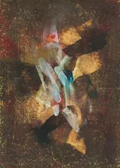 Fritz Winter, Triebkräfte der Erde, 1944, Monotype and oil on fine paper, original matted