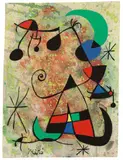 Joan Miró, Femme et oiseaux dans la nuit, 1967, India ink, gouache and watercolour over pencil on watercolour laid paper