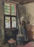 Max Liebermann, Frau beim Buttern (Frau aus Laren am Butterfaß)