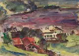 Lovis Corinth, Urfeld am Walchensee, 1921, Watercolour and gouache on light, pale grey card