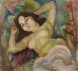 Jules Pascin, Nu aux bras derrière la tête, 1920, Oil on fine canvas