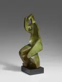 Alexander Archipenko, Green Concave (Woman combing her hair), 1913, Bronze sculpture