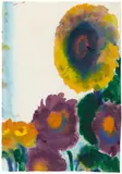 Blaue Astern und Sonnenblume by Emil Nolde, Watercolour on Japan paper, offered Nov 2019